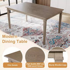 Ensemble de salle à manger rétro GDFStudio Griffin 6 pièces avec table rectangulaire en bois, 4 chaises et un banc