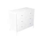 Commode 4 tiroirs pour enfants, meuble de rangement en bois pour chambre de bébé ou d'enfant, 90 cm de large, blanc