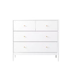Commode 4 tiroirs pour enfants, meuble de rangement en bois pour chambre de bébé ou d'enfant, 90 cm de large, blanc
