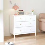 Commode 4 tiroirs pour enfants, meuble de rangement en bois pour chambre de bébé ou d'enfant, 90 cm de large, blanc
