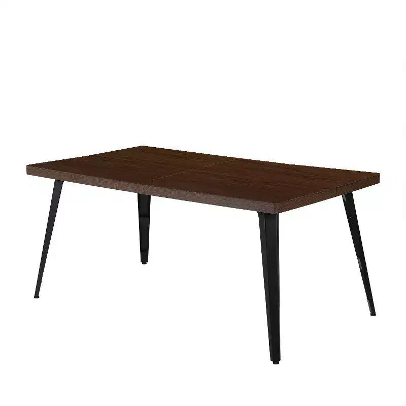 Table à manger HomeRoots 63 en bois marron foncé et noir et acier
