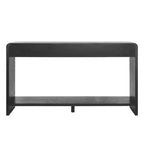 Console de Chevet Moderne Whisen, Table de Couloir Élégante, Table Basse Fine à 3 Tiroirs, Lattes Verticales, Design à Bords Arrondis