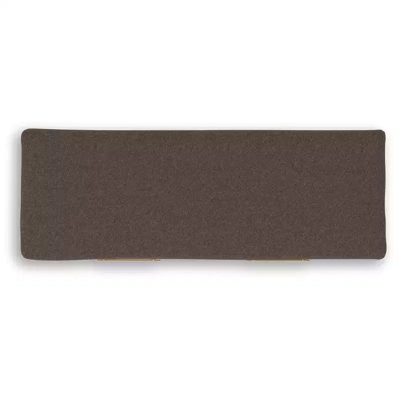 Banc de rangement de chambre Ashley Prandefort Signature Design avec siège rembourré, 2 tiroirs, finition bois tanné et dessus en tissu marron
