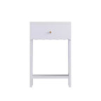 Table de chevet avec tiroir et étagère ouverte à bords festonnés, 68 cm de hauteur, pour chambre d'adulte ou d'enfant, Lilas