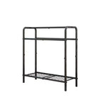 VIYET 30 Porte-serviettes en métal à 3 niveaux, Support de rangement noir autoportant (Organisateur d'affichage pour salle de bain/chambre/piscine)