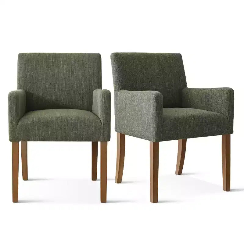 Ensemble de salle à manger 9 pièces avec rallonge, comprenant 6 chaises sans accoudoirs et 2 fauteuils en lin neutre, pieds en bois massif, style moderne-Panipeachy