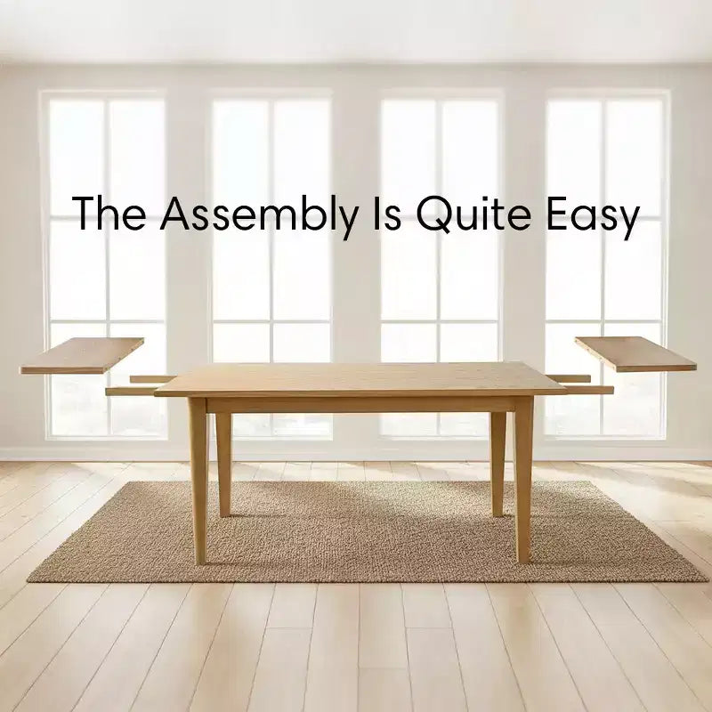 Ensemble de salle à manger 9 pièces avec rallonge, comprenant 6 chaises sans accoudoirs et 2 fauteuils en lin neutre, pieds en bois massif, style moderne-Panipeachy