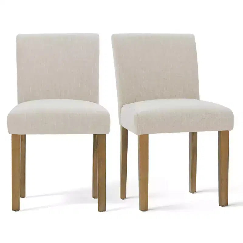 Ensemble de salle à manger 9 pièces avec rallonge, comprenant 6 chaises sans accoudoirs et 2 fauteuils en lin neutre, pieds en bois massif, style moderne-Panipeachy