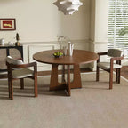 47 Round Dining Table for 4 Farmhouse Kitchen Table MDF Circle Table with Wood Grain Finish 300lb Weight Capacity for Dining Room Kitchen Living Room