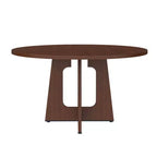 Table à manger ronde de 47 pouces pour 4, table de cuisine de ferme en MDF avec finition grain de bois, capacité de charge de 136 kg pour salle à manger, cuisine, salon