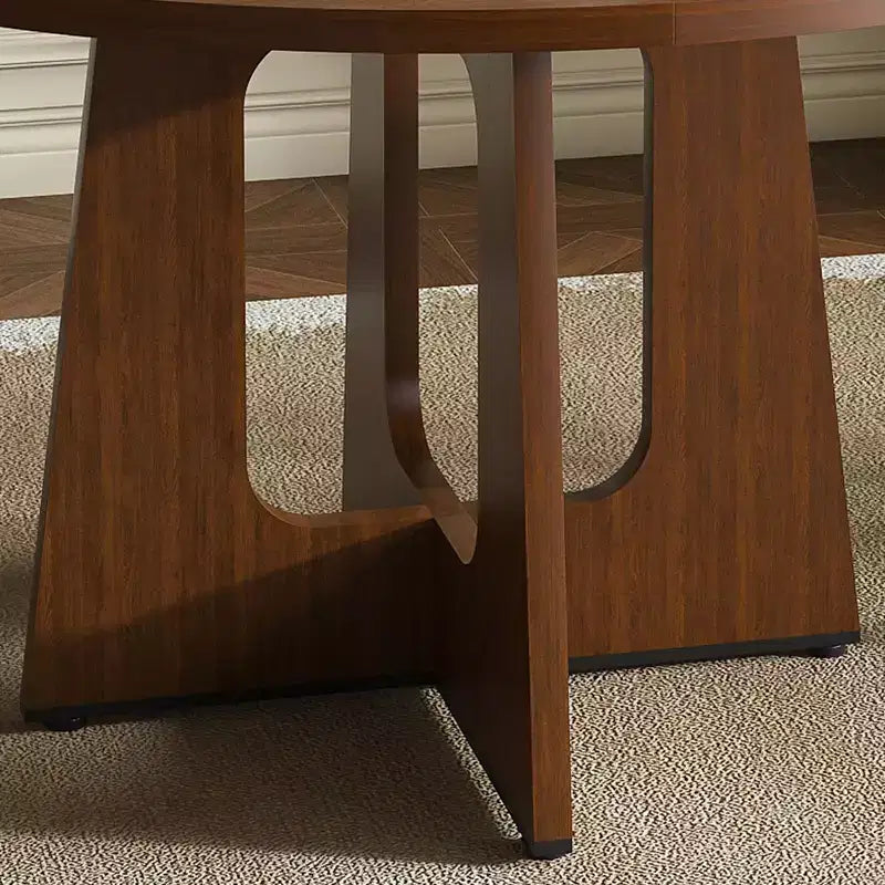 Table à manger ronde de 47 pouces pour 4, table de cuisine de ferme en MDF avec finition grain de bois, capacité de charge de 136 kg pour salle à manger, cuisine, salon