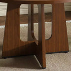 Table à manger ronde de 47 pouces pour 4, table de cuisine de ferme en MDF avec finition grain de bois, capacité de charge de 136 kg pour salle à manger, cuisine, salon