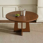 Table à manger ronde de 47 pouces pour 4, table de cuisine de ferme en MDF avec finition grain de bois, capacité de charge de 136 kg pour salle à manger, cuisine, salon