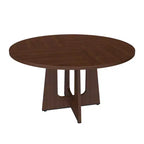 Table à manger ronde de 47 pouces pour 4, table de cuisine de ferme en MDF avec finition grain de bois, capacité de charge de 136 kg pour salle à manger, cuisine, salon