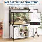 Meuble pour aquarium et terrarium jusqu'à 450 litres, avec plateau de 122x61 cm, prise de courant intégrée, idéal pour les agames barbus, les tortues et les poissons