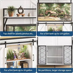 Meuble pour aquarium et terrarium jusqu'à 450 litres, avec plateau de 122x61 cm, prise de courant intégrée, idéal pour les agames barbus, les tortues et les poissons