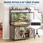 Meuble pour aquarium et terrarium jusqu'à 450 litres, avec plateau de 122x61 cm, prise de courant intégrée, idéal pour les agames barbus, les tortues et les poissons