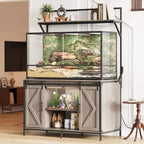 Aquarium & Reptile Tank Stand for Up to 120 Gallons, with 48x24 Tabletop, Built-in Power Outlet, Ideal for Bearded Dragons, Turtles & Fish