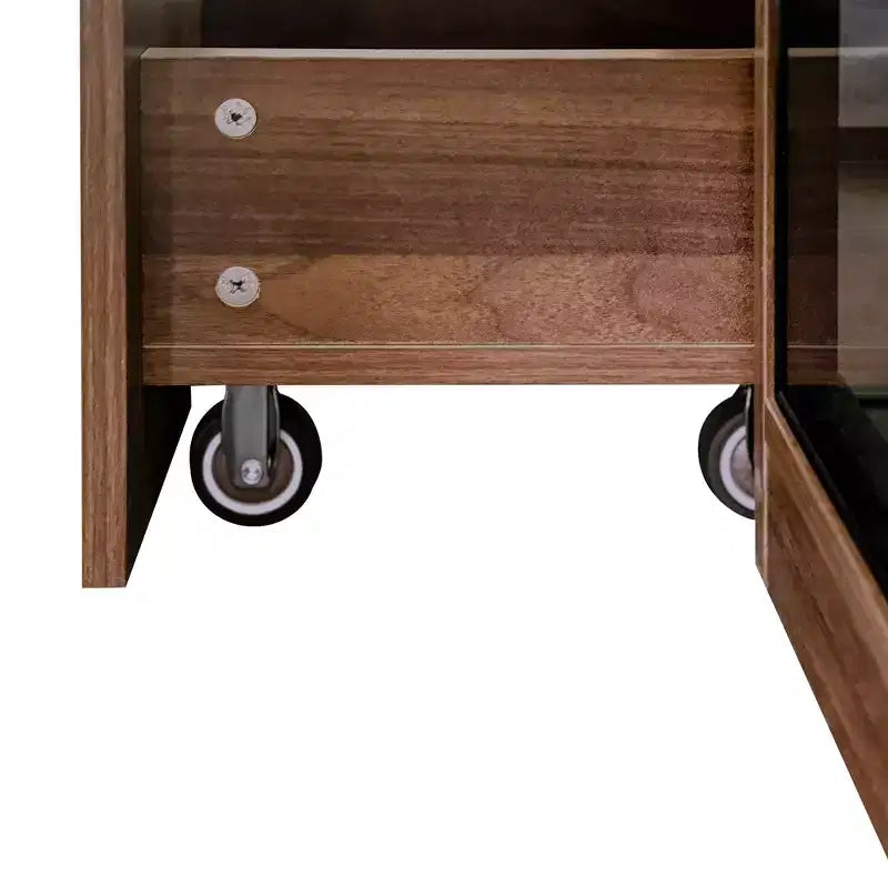 Vitrine haute de 178 cm avec porte en verre, étagère de rangement à 5 niveaux en bois, bibliothèque autoportante pour maison ou bureau