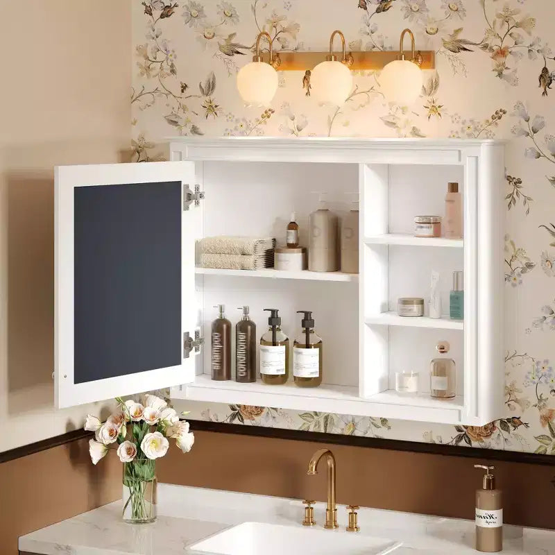 GDFStudio Platt 36 Armoire Murale de Salle de Bain Moderne avec Miroir et Étagère Réglable
