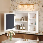 GDFStudio Platt 36 Armoire Murale de Salle de Bain Moderne avec Miroir et Étagère Réglable