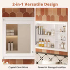 GDFStudio Platt 36 Armoire Murale de Salle de Bain Moderne avec Miroir et Étagère Réglable