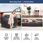 COZONY Lit convertible en pouf, canapé-lit de sol 2-en-1 en velours côtelé et matelas d'appoint avec housse amovible
