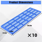 Lot de 10 palettes de sol en plastique robustes, patins de rangement étanches et résistants à l'humidité, conception emboîtable pour garage, atelier et usage industriel