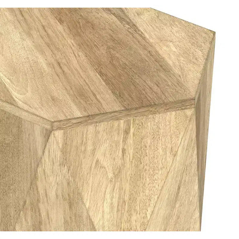 Table d'appoint contemporaine en bois massif, largeur 40 cm, modèle Jerome, assemblée