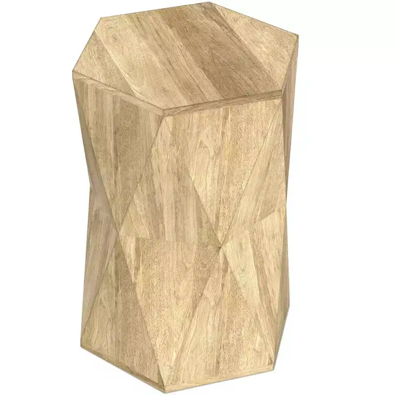 Table d'appoint contemporaine en bois massif, largeur 40 cm, modèle Jerome, assemblée