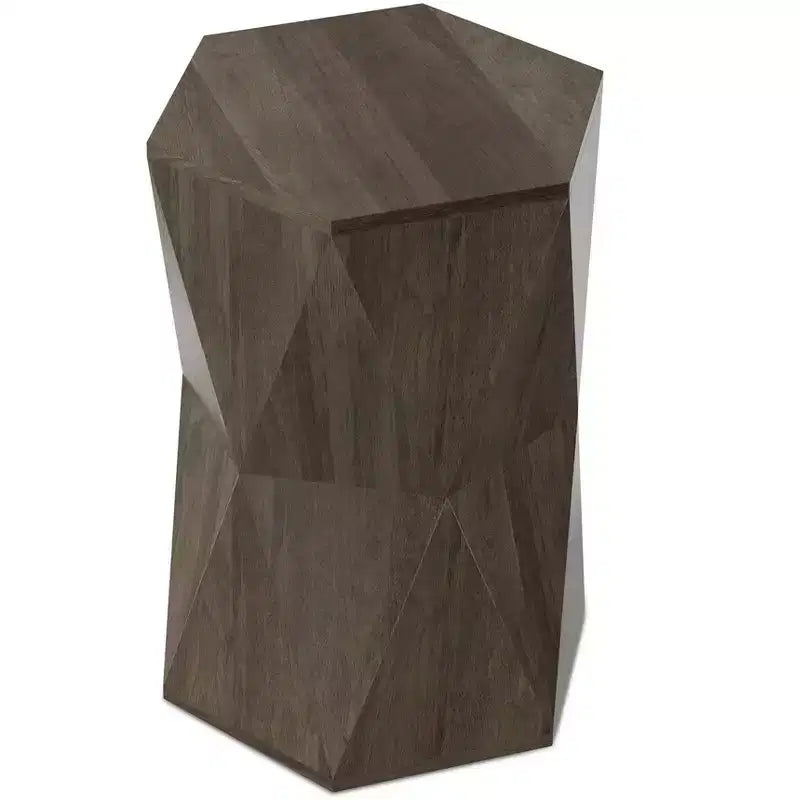 Table d'appoint contemporaine en bois massif, largeur 40 cm, modèle Jerome, assemblée