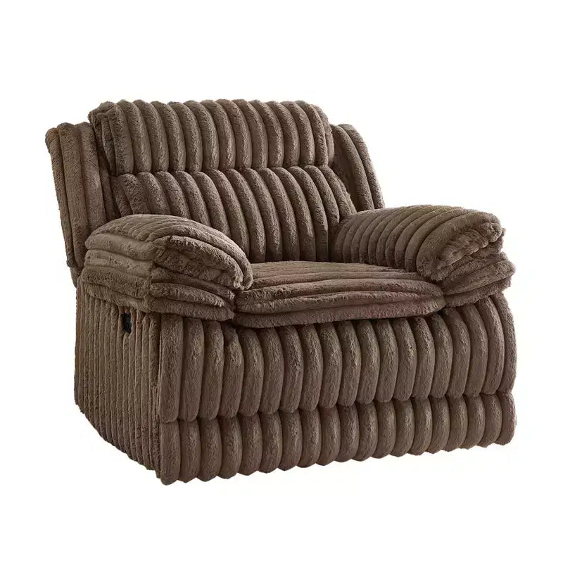 Fauteuil inclinable manuel Ardello de Roundhill Furniture avec revêtement en velours côtelé à larges côtes