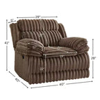 Fauteuil inclinable manuel Ardello de Roundhill Furniture avec revêtement en velours côtelé à larges côtes