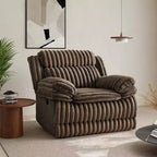 Fauteuil inclinable manuel Ardello de Roundhill Furniture avec revêtement en velours côtelé à larges côtes