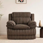 Fauteuil inclinable manuel Ardello de Roundhill Furniture avec revêtement en velours côtelé à larges côtes