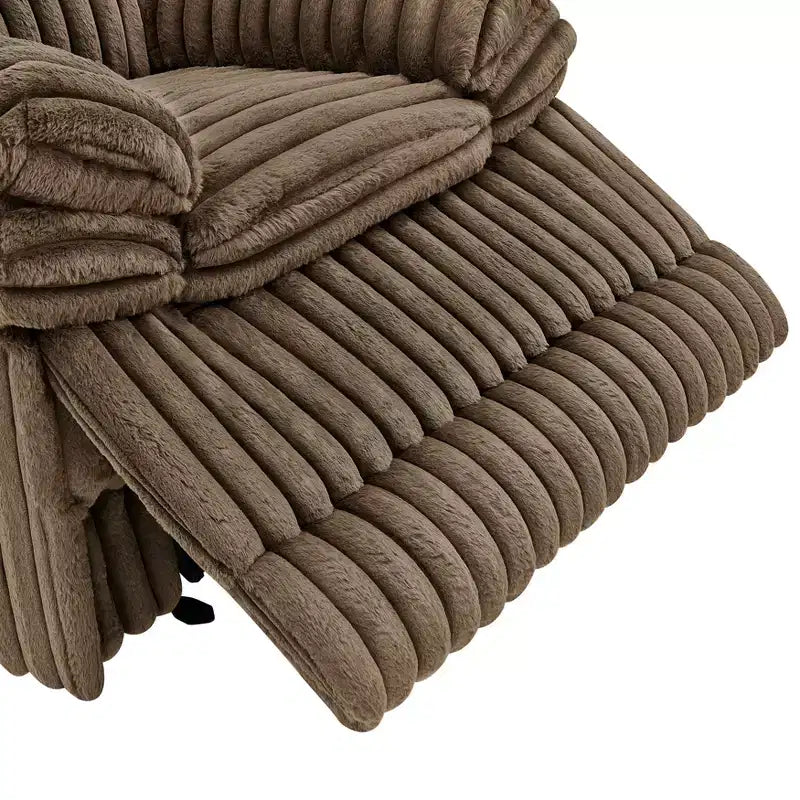 Fauteuil inclinable manuel Ardello de Roundhill Furniture avec revêtement en velours côtelé à larges côtes