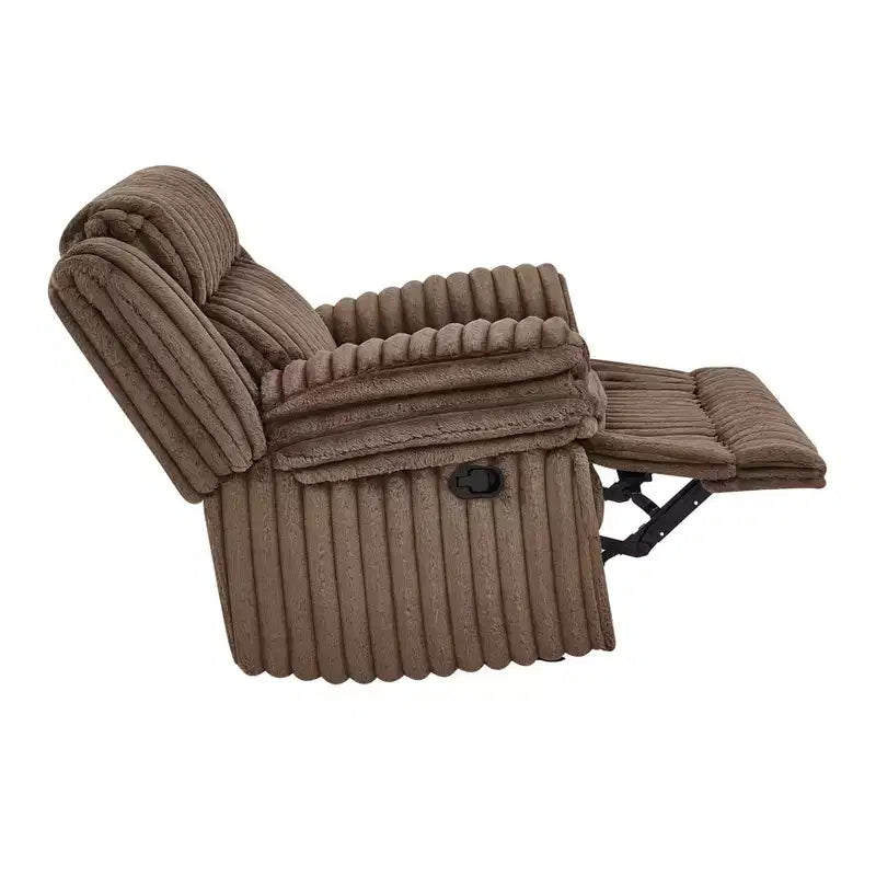 Fauteuil inclinable manuel Ardello de Roundhill Furniture avec revêtement en velours côtelé à larges côtes