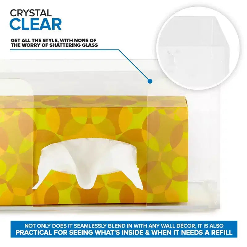 Distributeur mural simple en acrylique pour gants ou boîtes de mouchoirs Stock Your Home (lot de 30)