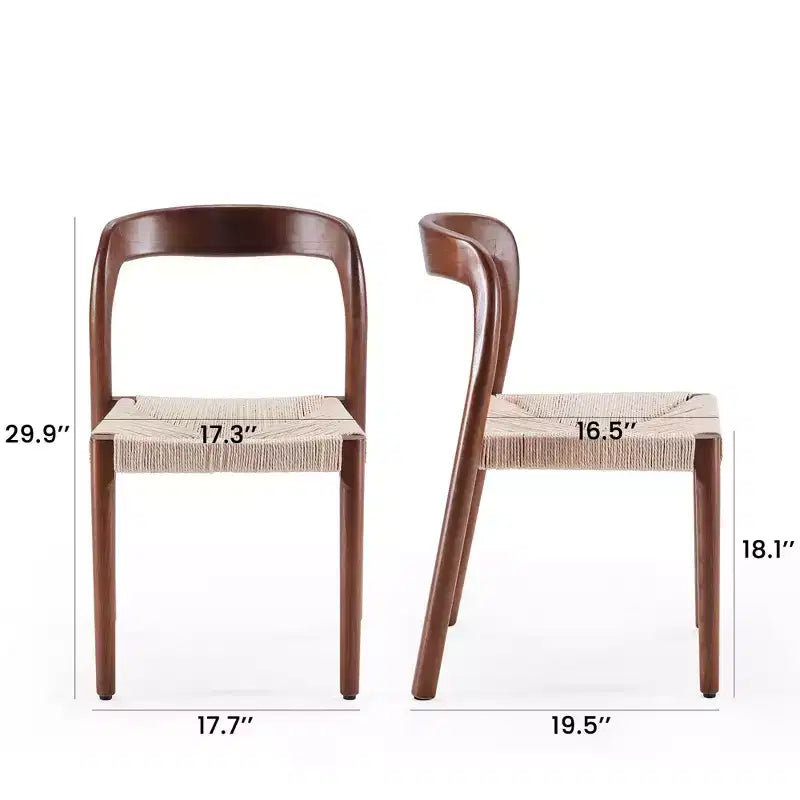 Chaise de salle à manger empilable MAYEERTY en bois de frêne, style milieu de siècle, entièrement assemblée