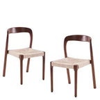 Chaise de salle à manger empilable MAYEERTY en bois de frêne, style milieu de siècle, entièrement assemblée