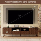 Meuble TV GDFStudio Lilia 78 moderne, motif géométrique, avec tiroirs et passe-câbles