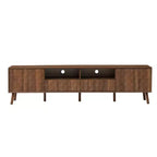 Meuble TV GDFStudio Lilia 78 moderne, motif géométrique, avec tiroirs et passe-câbles