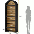 Meuble à chaussures Lantine, armoire de rangement de chaussures haute à 8 niveaux, grande étagère à chaussures autoportante en bois pour entrée de placard