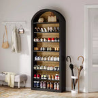 Meuble à chaussures Lantine, armoire de rangement de chaussures haute à 8 niveaux, grande étagère à chaussures autoportante en bois pour entrée de placard