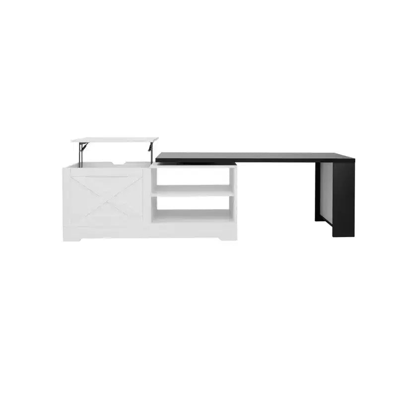 Table basse élévatrice de 47'', table centrale rectangulaire en bois avec rangement caché, table de cocktail extensible pour salon, chambre, bureau