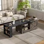 Table basse élévatrice de 47'', table centrale rectangulaire en bois avec rangement caché, table de cocktail extensible pour salon, chambre, bureau