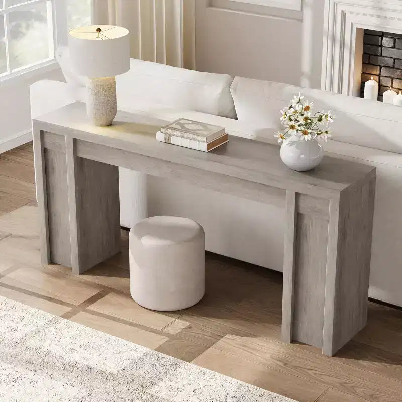 Table de Chevet de 70,9 Pouces, Table Console en Bois de Style Fermier, Table Basse Épaisse Derrière le Canapé, Longues Tables Consoles pour Couloir Salon