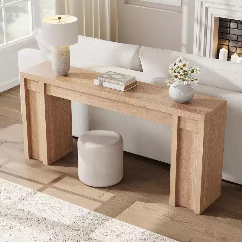Table de Chevet de 70,9 Pouces, Table Console en Bois de Style Fermier, Table Basse Épaisse Derrière le Canapé, Longues Tables Consoles pour Couloir Salon