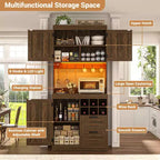 Besiost Meuble de cuisine avec station de recharge, meuble bar à café et à vin