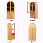 Meuble de cuisine autoportant de 180 cm de haut avec porte vitrée, armoire de rangement pour garde-manger, meuble de bar à café pour cuisine, salle à manger